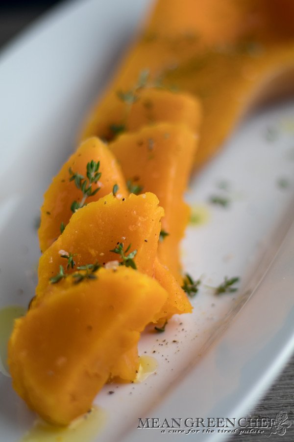 Butternut squash and thyme close up.