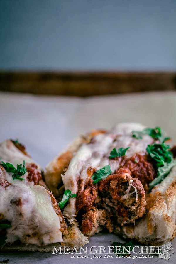 Meatball and Italian Sausage Subs with Pesto Recipe | Mean Green Chef