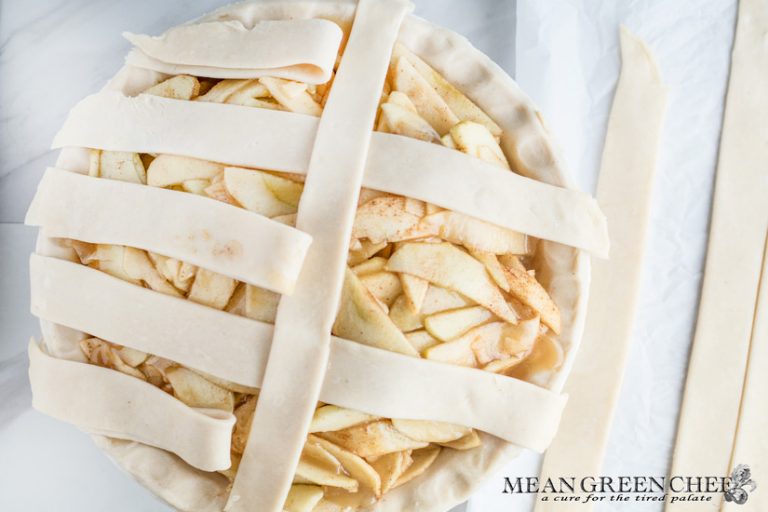 Caramel apple pie with lattice work