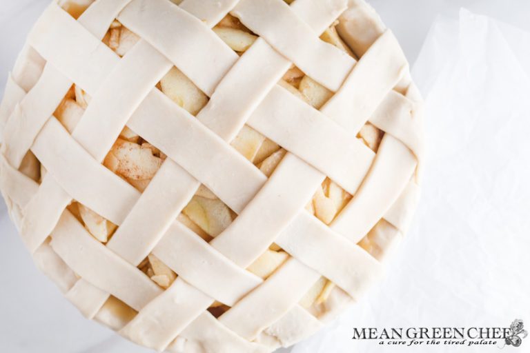 Caramel apple pie with lattice work