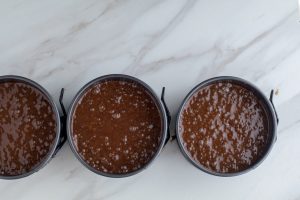 Overhead shot of Guinness Chocolate Cake batter ready to be baked.