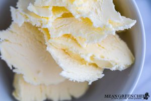 Bowl of butter for Rich Chocolate Creme Patissiere Pastry Cream.