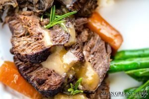 Red wine pot roast cooked in the Instant Pot.