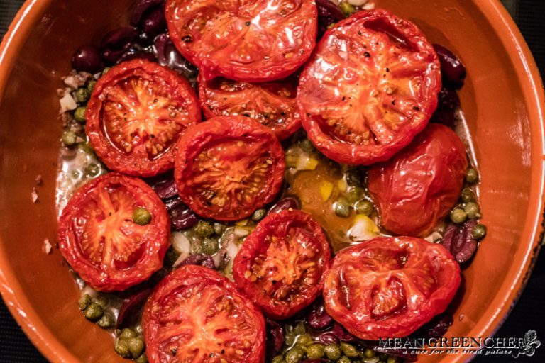 Slow Roasted Tomatoes used for Seafood Arrabbiata.