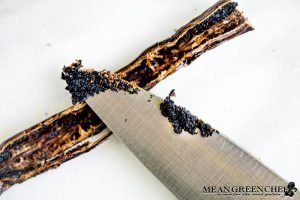 Vanilla bean cut down the middle and scraped of it's seeds.