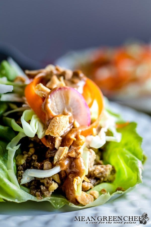 Best Thai Lettuce Wraps close up.