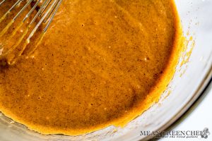 Ingredients being mixed for Pumpkin Cream Cheese Bread