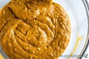 Batter being mixed for Pumpkin Cream Cheese Bread