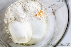 Ingredients for cream cheese filling to make Layered Pumpkin Bread.