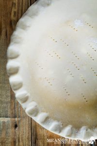 Punch of pumpkin pie shell ready for baking