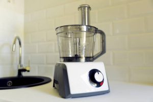 Food processor on the kitchrn sink