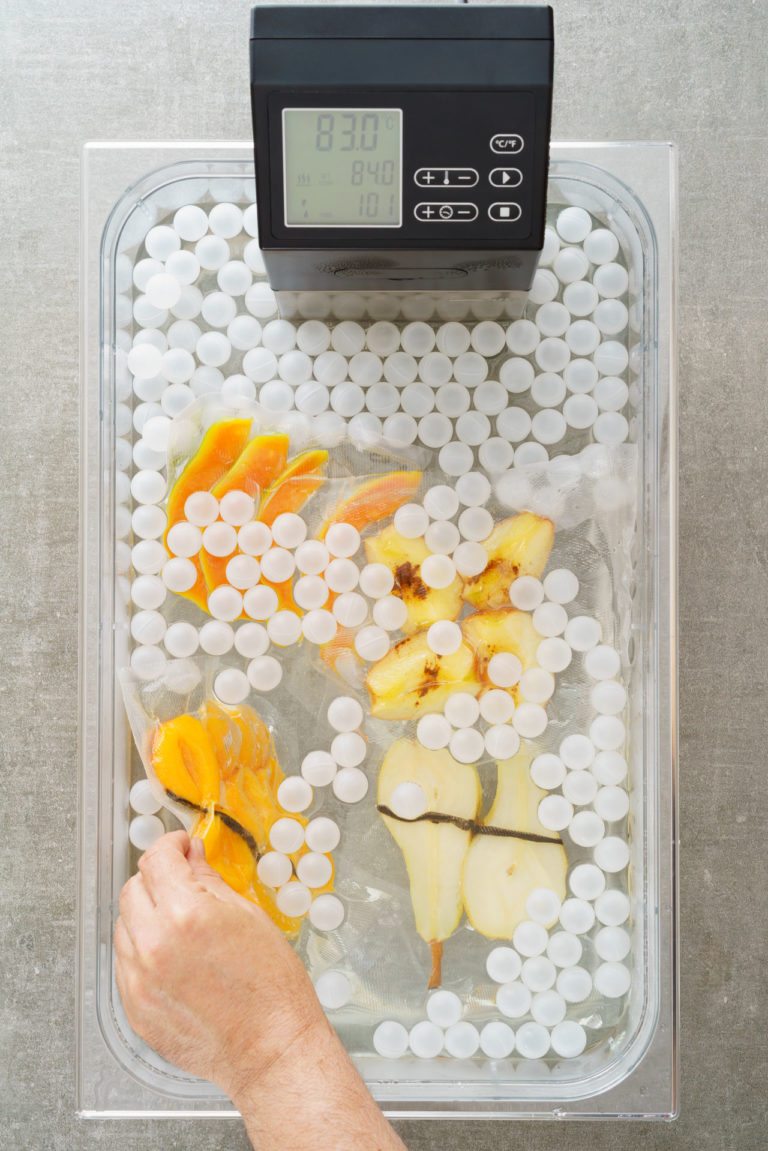 Pears and melon being Sous Vide